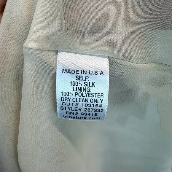 Trina Turk Silk Floral V Neck Empire Waist Dress Boho Chic Sz 12 Retro Boho - Picture 13 of 13